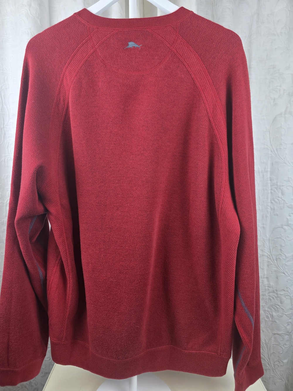 Tommy Bahama Reversible Crewneck Sweater XL Red Blue Marl Pullover - Picture 8 of 15